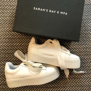 Sarah's Day x WFA White Platform Sneakers Size 7